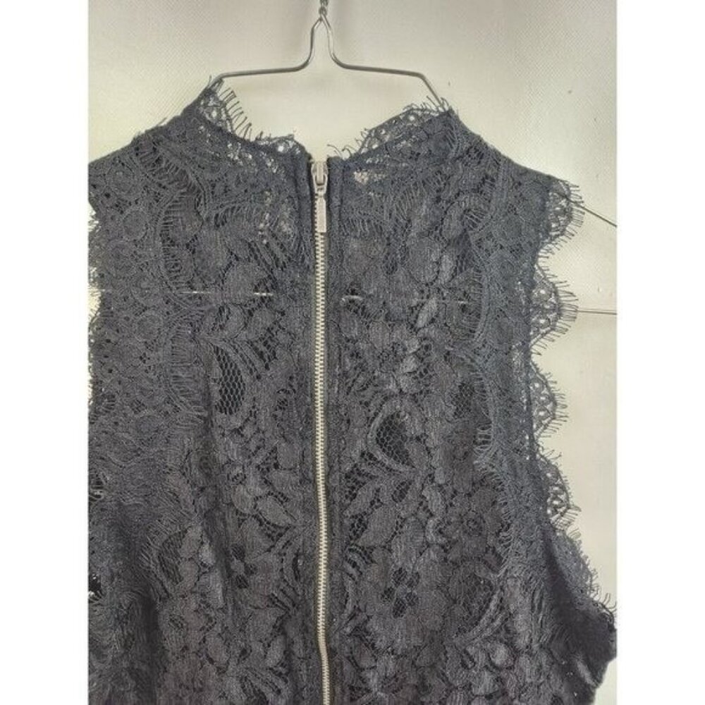 ZARA Trafaluc Womens Crop Top Small Black Lace Sheer Sleeveless Dark Fairy - Picture 7 of 7